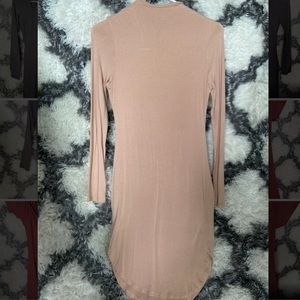 Charlotte Russe Nude Long Sleeve BodyCon Dress